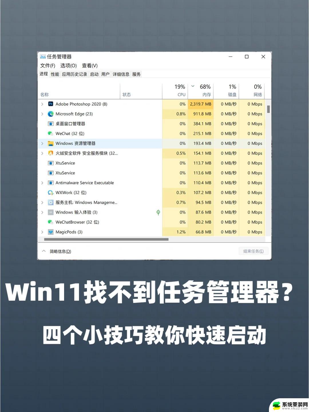 win11怎么切出任务管理器 win11如何快速调出任务管理器