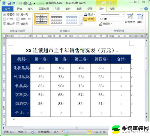 word表格自动求和怎么弄 在word中如何使用公式自动求和